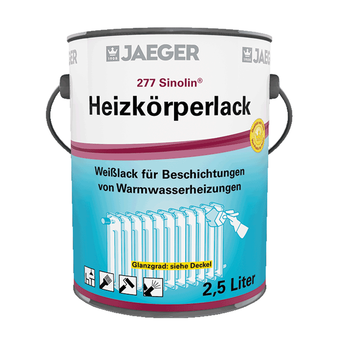 Jaeger Sinolin Heizkörperlack 2,5 lt 2770002-250 seidenglänzend Weiß